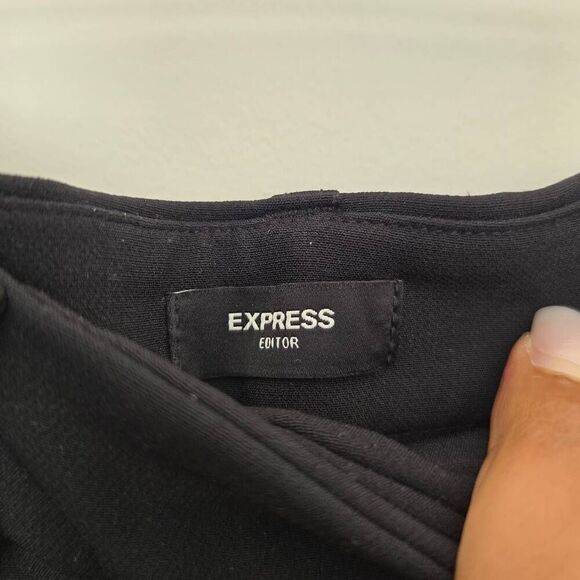 Express Editor Dress Pants Women's 4R Black Slim Mid Rise Formal Office Work Car - Picture 4 of 6